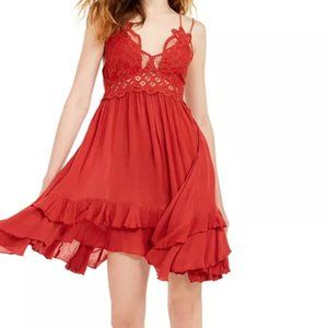 Free People- boho Adella Lace Mini Dress